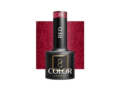 OCHO NAILS Hibrid Géllakk, körömlakk Red 211 -5 g