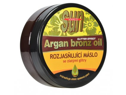 Világosító napozás utáni vaj bio argánolajjal és arany csillámokkal – SUN VIVACO 200 ml