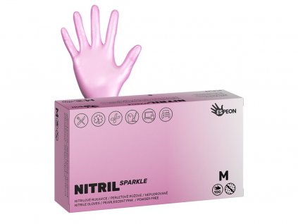 328 13 nitrilove rukavice nitril sparkle 100 ks nepudrovane perletove ruzove 4 0 g