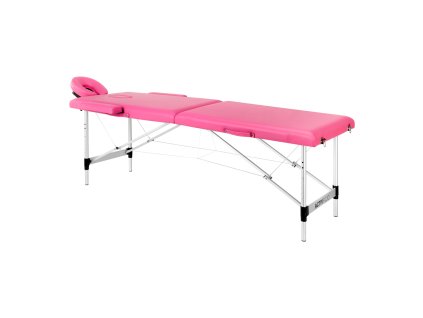 Összecsukható masszázságy Komfort Activ Fyzio – 2 szekciós, alumínium, rózsaszín