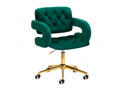 KOZMETIKAI SZÉK 4RICO QS-OF213G BÁRSONY ZÖLD