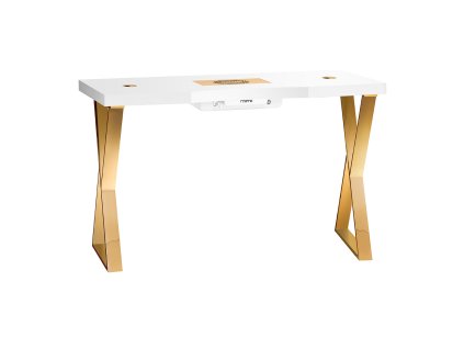 Műkörmös asztal, műkörmösaszta SIMPLY M porelszívóval, arany lábakkal