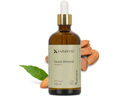 61586 massage oil nature sweet almond habys 100 ml with dropper
