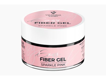 Építőzselé EASY FIBER GEL Sparkle Pink 15 ml