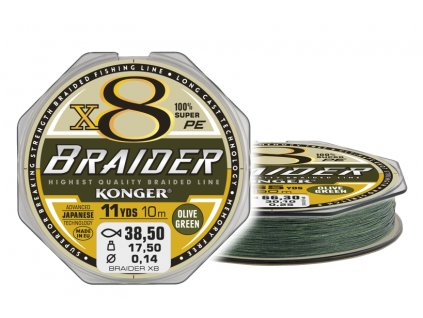 BRAIDER X8 OLIVE GREEN 10m 0,14/17,5kg