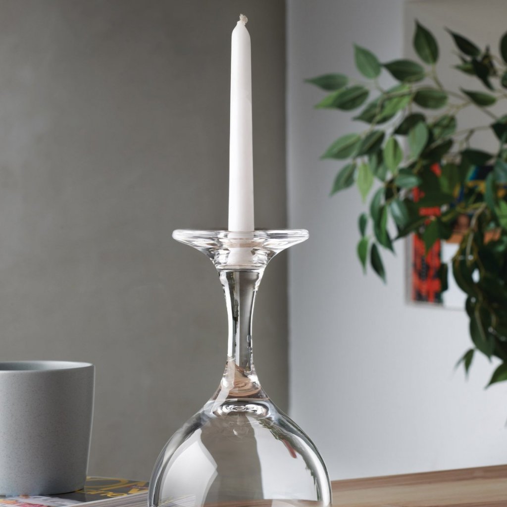 Look Down Candle Holder in Wine Glass Shape 2