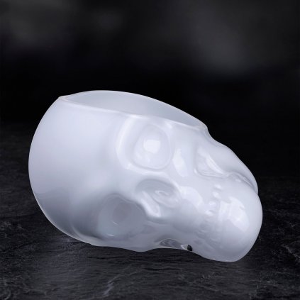Memento Mori Faceted Skull Bowl Opal White Small 2