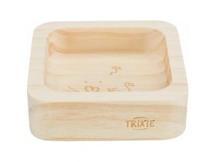 Miska pro hlodavce dřevěná, čtveratá, 60 ml/8 × 8 cm