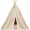 Teepee BOHO s polštářem, 55 x 65 x 44 cm, bavlna, béžová