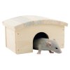 Domek dřevo křeček, myš obloukovitá střecha 14 x 10 x 8 cm