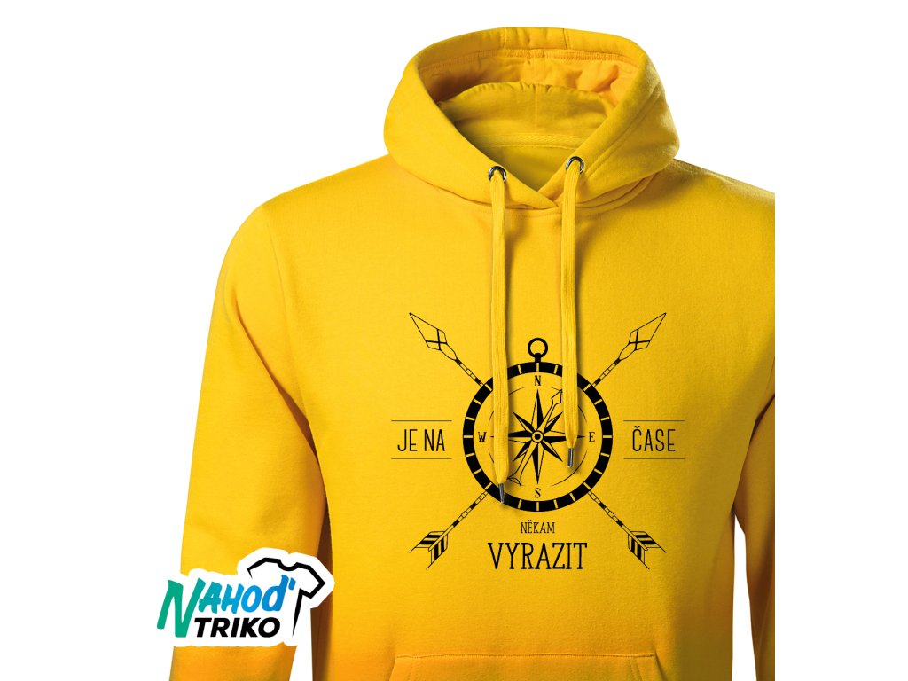 Pánská mikina s kapucí Je na čase někam vyrazit