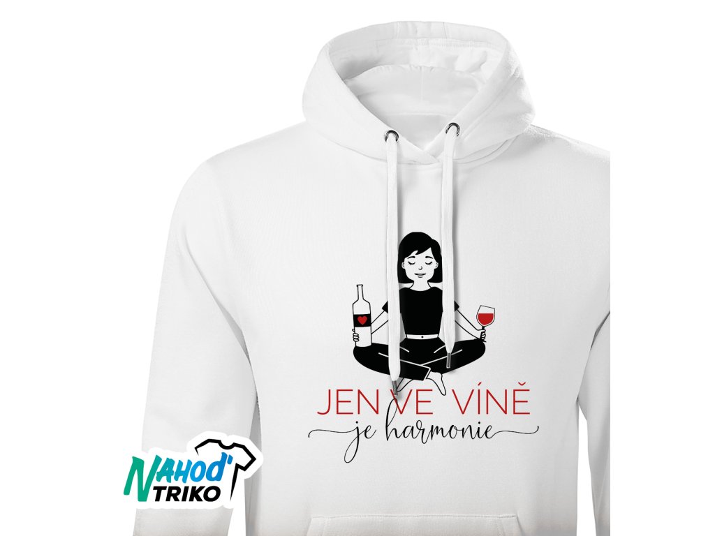Pánská mikina s kapucí Jen ve víně je harmonie