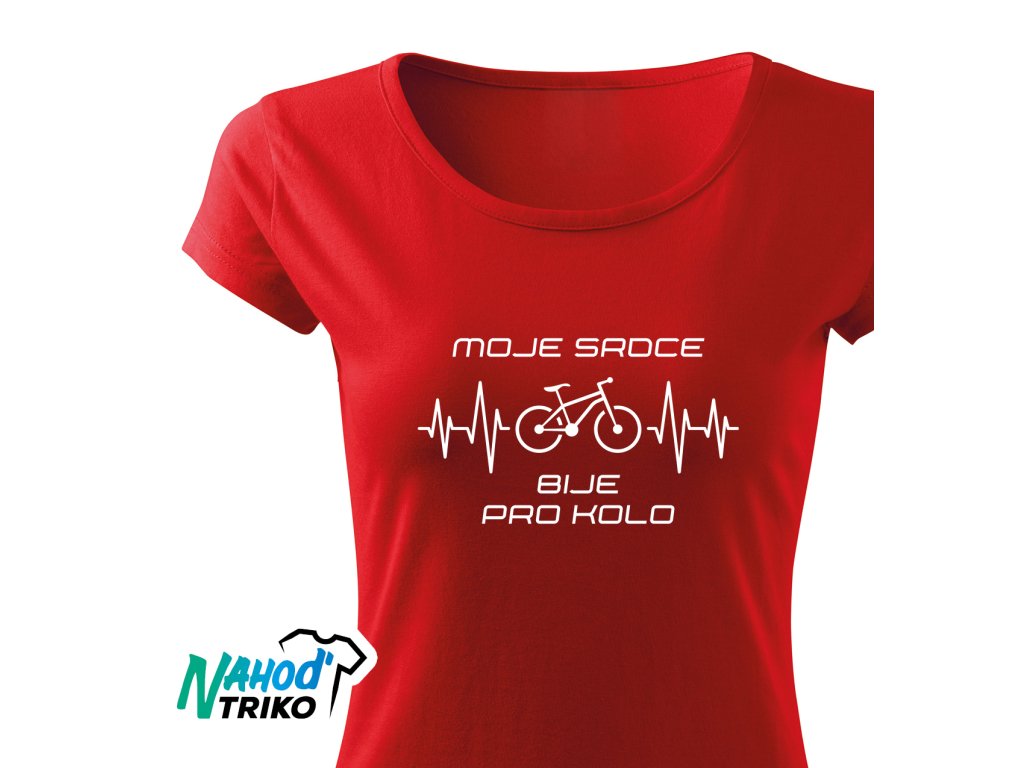 Tričko dámské Classic Moje srdce bije pro kolo