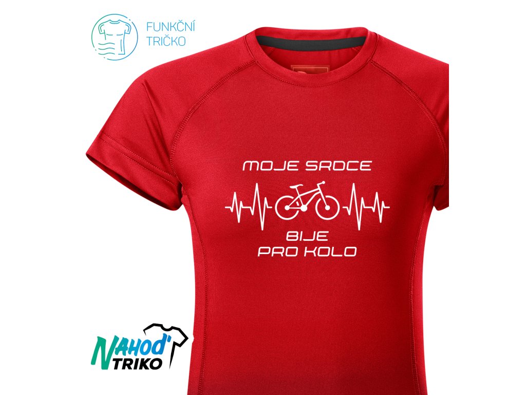 Funkční tričko dámské Sport Moje srdce bije pro kolo