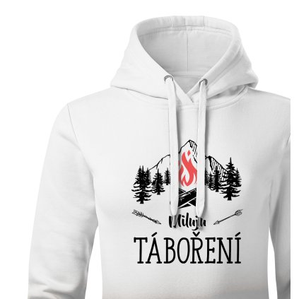 Dámská mikina s kapucí  |  Miluju táboření
