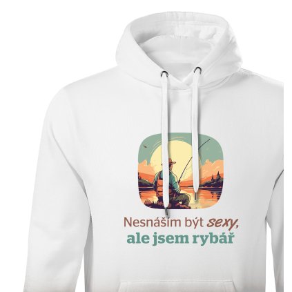 Pánská mikina s kapucí  |  Nesnáším být sexy, ale jsem rybář