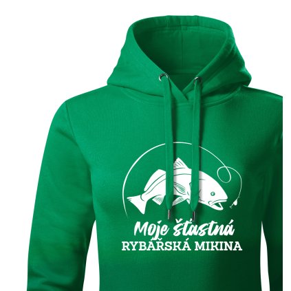 Dámská mikina s kapucí  |  Šťastná rybářská mikina