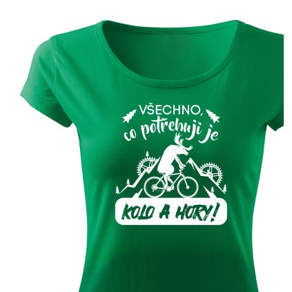 Tričko dámské Classic  |  Všechno, co potřebuji je kolo a hory