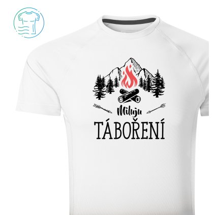 Funkční tričko pánské Sport  |  Miluju táboření  (Barva - Tričko Sport pánské Bílá, Velikost 2XL)