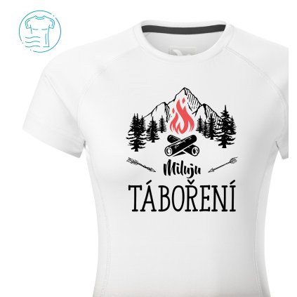 Funkční tričko dámské Sport  |  Miluju táboření  (Barva – Tričko Sport dámské Bílá, Velikost 2XL)
