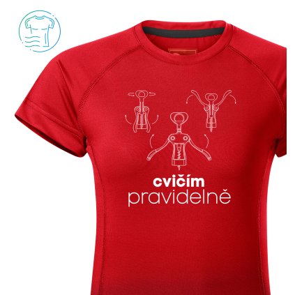 Funkční tričko dámské Sport  |  Cvičím pravidelně  (Barva – Tričko Sport dámské Bílá, Velikost 2XL)