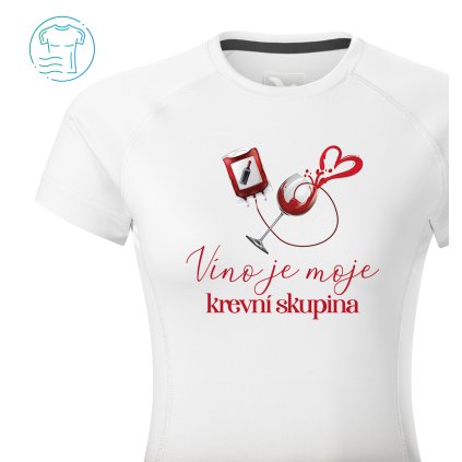 Funkční tričko dámské Sport  |  Moje krevní skupina (Barva – Tričko Sport dámské Bílá, Velikost 2XL)