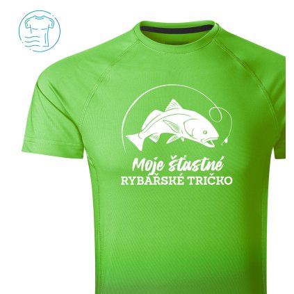 Funkční tričko pánské Sport  |  Šťastné rybářské tričko (Barva - Tričko Sport pánské Bílá, Velikost 2XL)