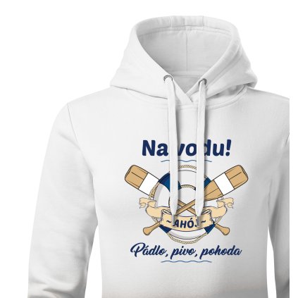 Dámská mikina s kapucí  |  Kruh a pádla “Na vodu” (Barva – Mikina s kapucí dámská Bílá, Velikost 2XL)