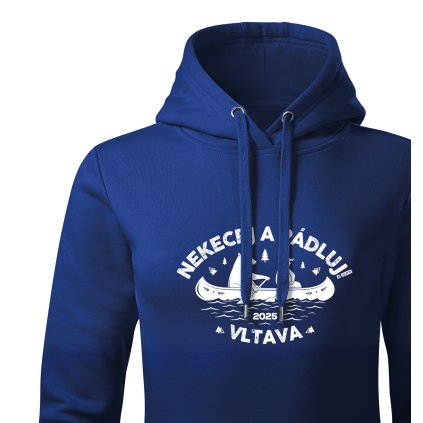 Dámská mikina s kapucí  |  Nekecej a pádluj! (Barva – Mikina s kapucí dámská Bílá, Velikost 2XL)