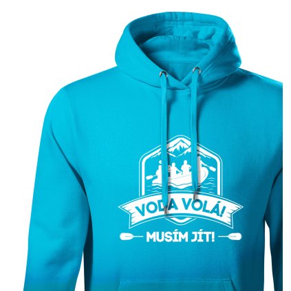 Pánská mikina s kapucí  |  Voda volá, musím jít! (Barva – Mikina s kapucí pánská Bílá, Velikost 2XL)