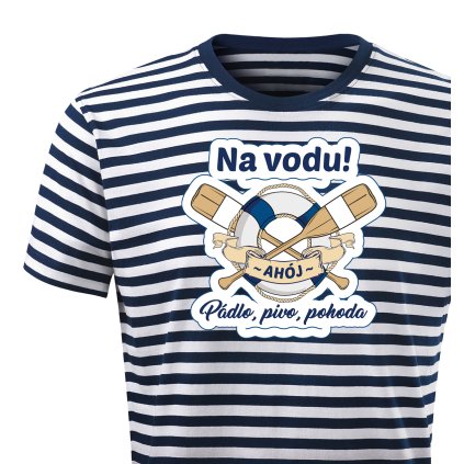 Tričko pánské Marine  |  Kruh a pádla “Na vodu” (Barva - Tričko Marine Bílá + Námořní modrá, Velikost XS)