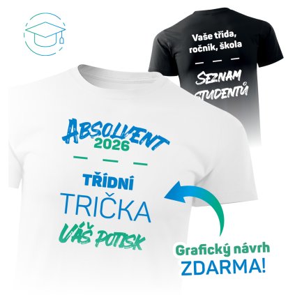 Tričko pánské Classic  |  Třídní / Maturitní... (Barva - Tričko Classic pánské Frost, Velikost XS)