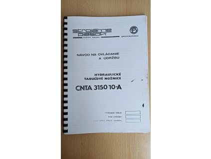 Dokumentace k tabulovým nůžkám CNTA 3150 10