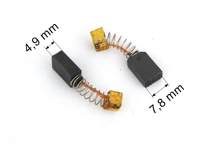 002 uhlíkové kartáče 4,9 x 7,8 mm