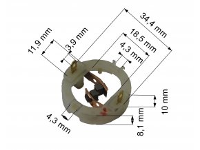 198 uhlíkové kartáče 3,6 x 5,5 mm včetně držáku