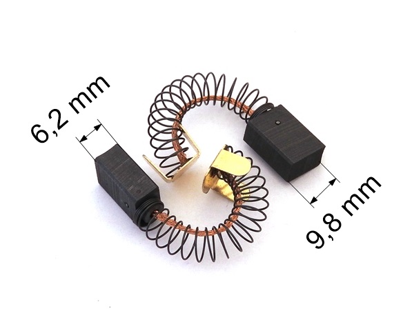 055 uhlíkové kartáče 6,4 x 9,8 mm