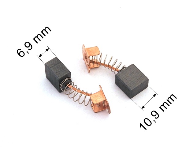 117 uhlíkové kartáče 6,9 x 10,9 mm