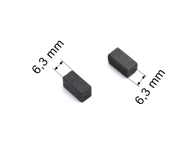 183 uhlíkové kartáče 6,3 x 6,3 mm