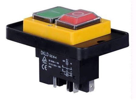 DZ-6-4B 5P vypínač spínač AC250V/16(15)A ! Jeden kontakt rozpínací, druhý spínací (použití např. pro stroje s elektrickou brzdou) !