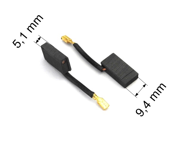 225 uhlíkové kartáče 5,1 x 9,4 mm