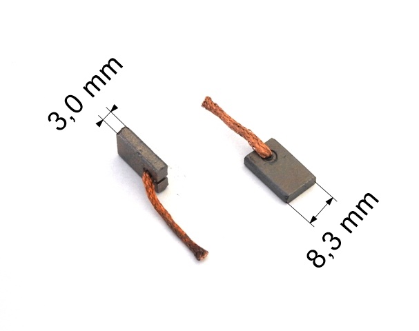 221 uhlíkové kartáče 3,0 x 8,3 mm