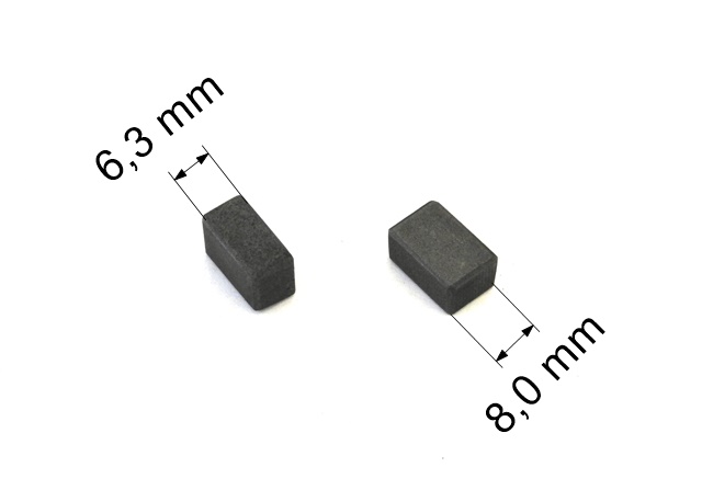 217 uhlíkové kartáče 6,3 x 8,0 mm