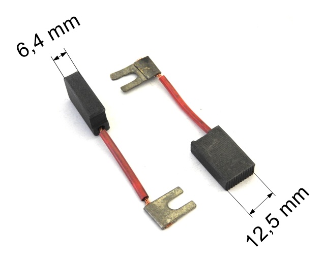 205 uhlíkové kartáče 6,4 x 12,5 mm