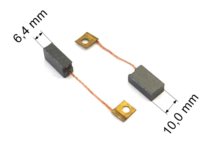 204 uhlíkové kartáče 6,4 x 10,0 mm