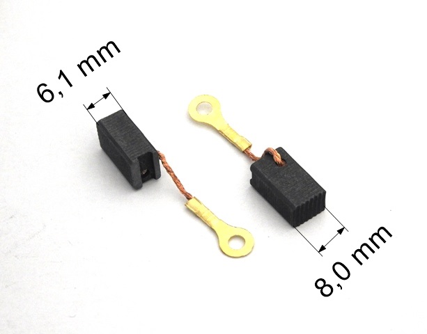 201 uhlíkové kartáče 6,1 x 8,0 mm