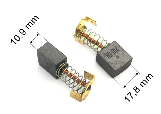 251 uhlíkové kartáče DC 12-24V 10,9 x 17,8 mm