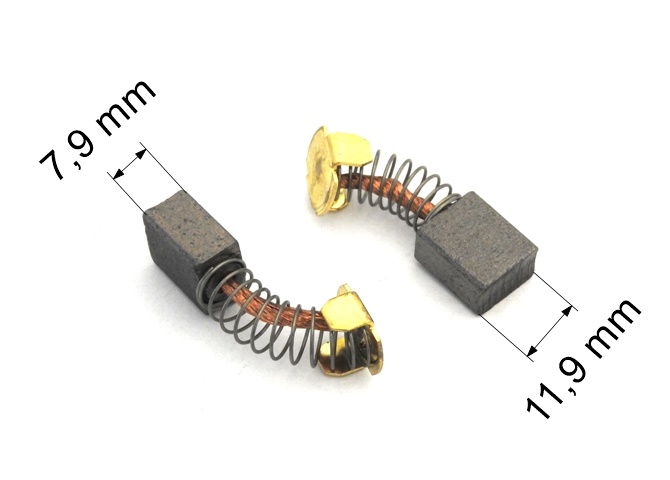 250 uhlíkové kartáče DC 12-24V 7,9 x 11,9 mm