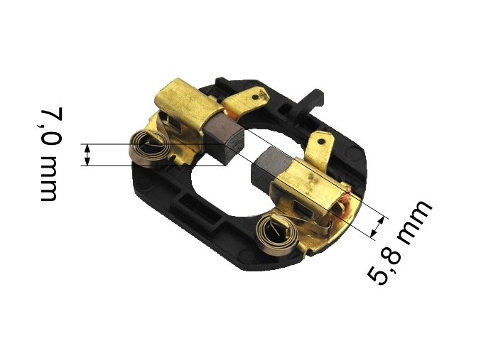 240 uhlíkové kartáče 5,8 x 7,0 mm včetně držáku