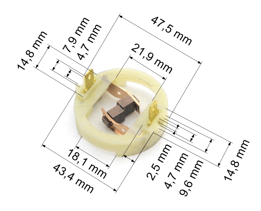 349 uhlíkové kartáče 4,8 x 8,0 mm včetně držáku
