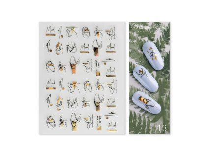 nalepky nail art gold glam 13